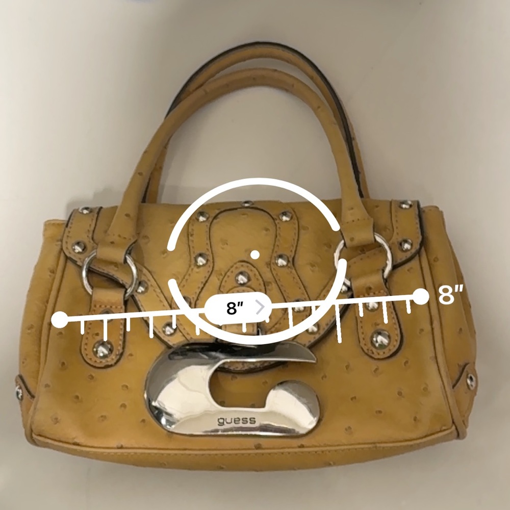 Vintage 2000’s Guess Ostrich Leather Mini Bag - Picture 8 of 10